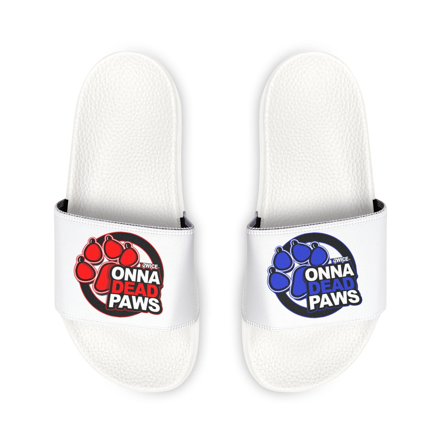 What the Paws?? Strap Slides in All white
