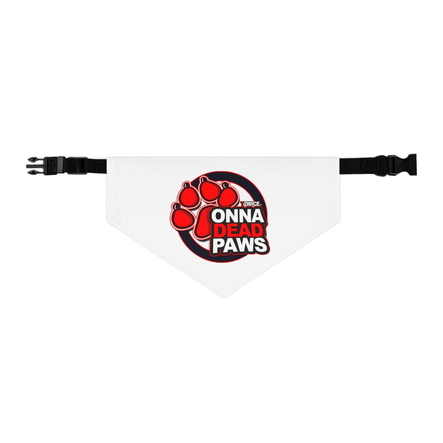 Dead Paws White and Red Pet Bandana Collar