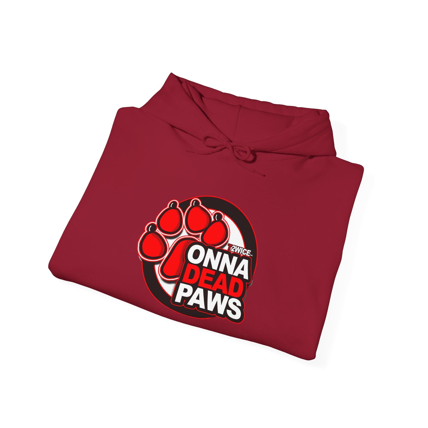 Classic Dead Paws Red Logo Hooded Sweatshirt