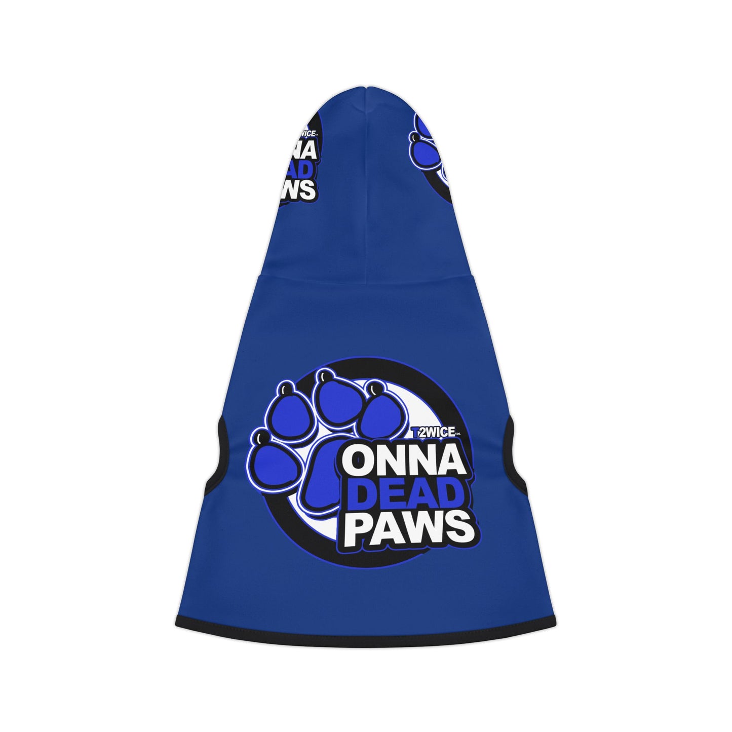 Dead Paws Blue logo Pet Hoodie in Blue