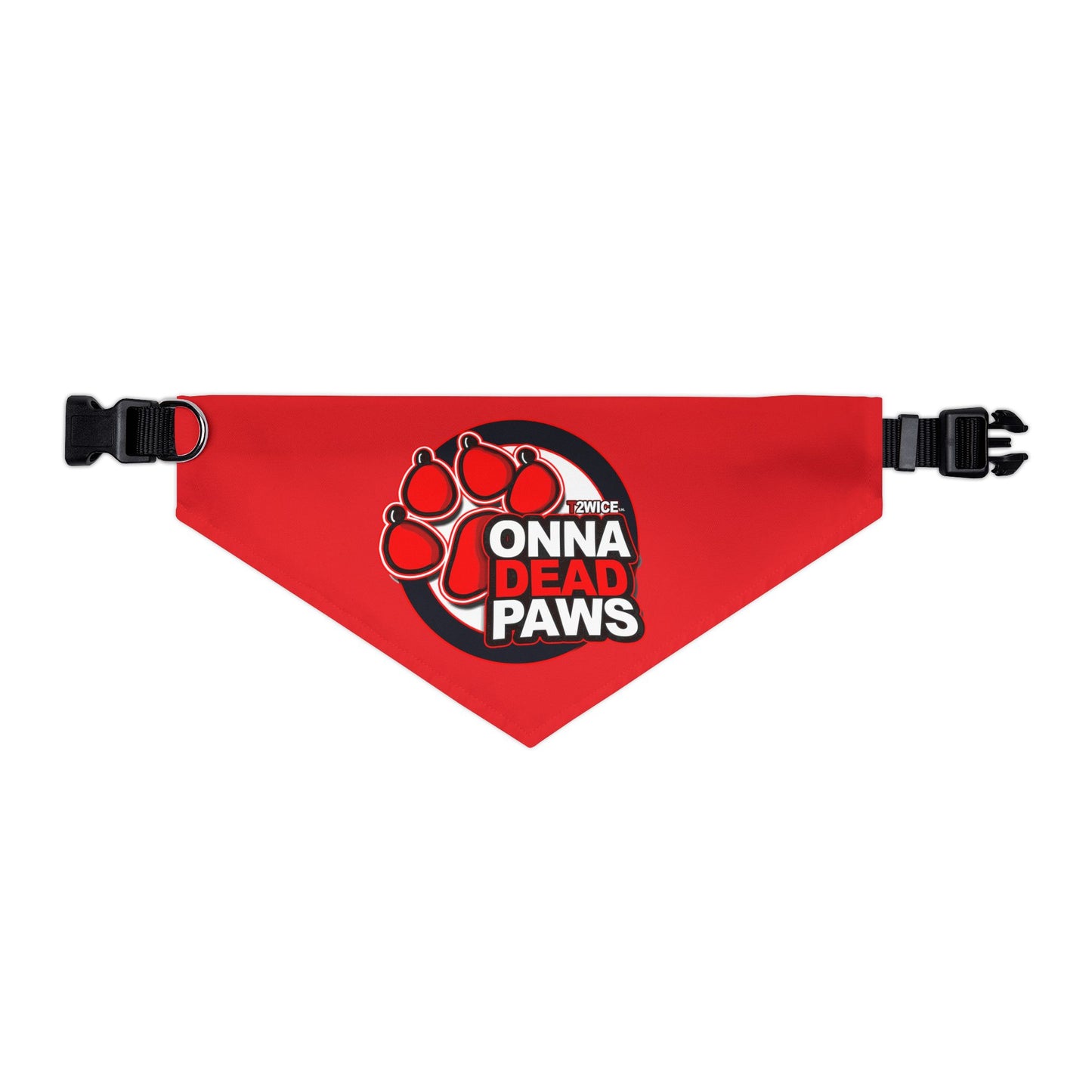 Dead Paws All Red Pet Bandana Collar