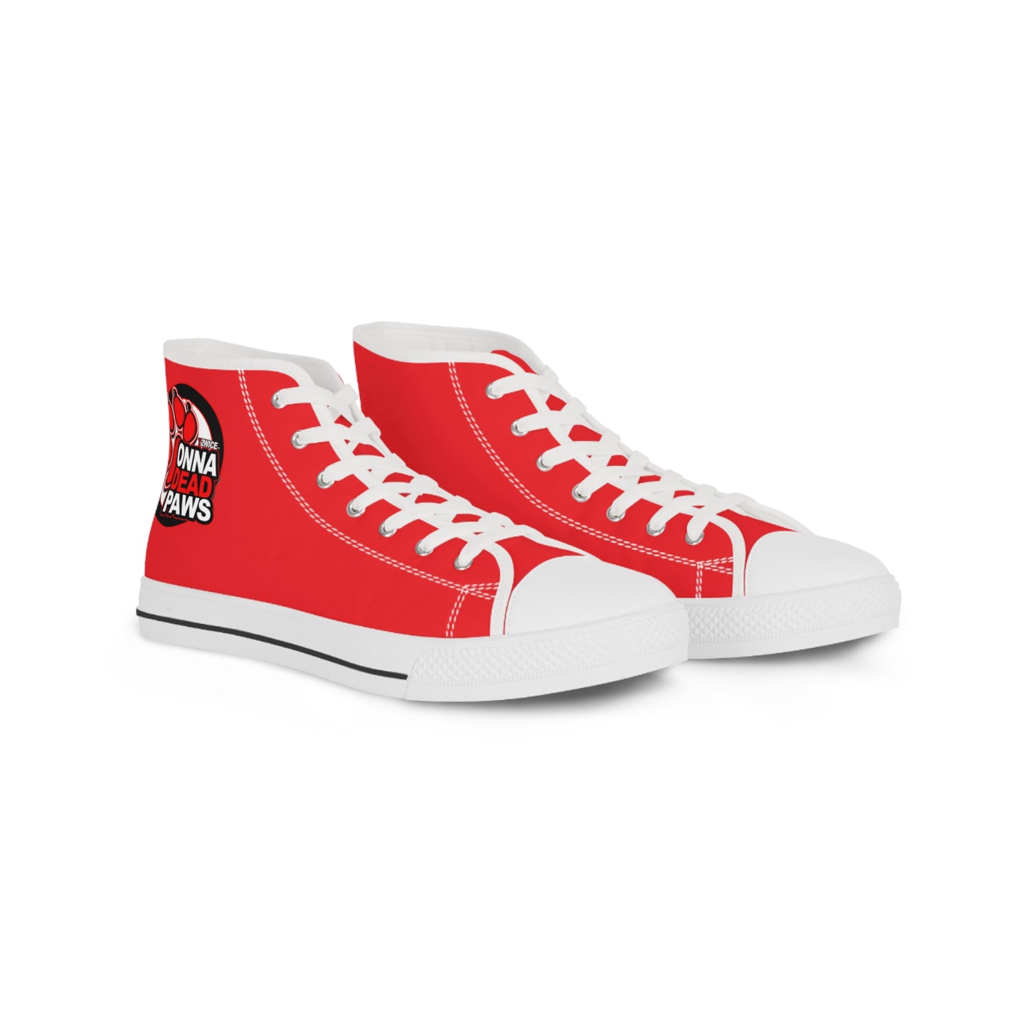 Dead Paws Red logo High Top Sneakers