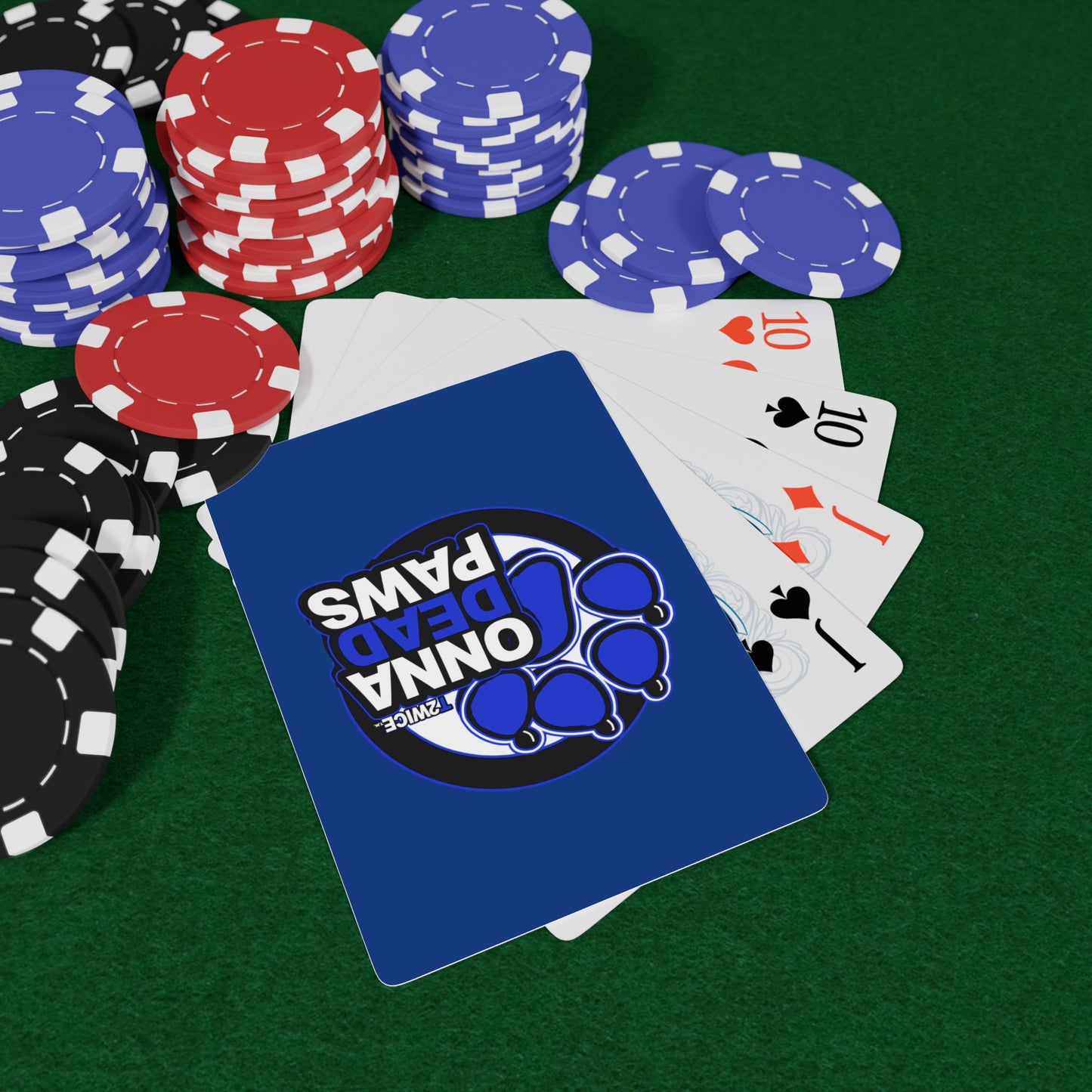 Onna Dead Paws All Blue Playing Cards