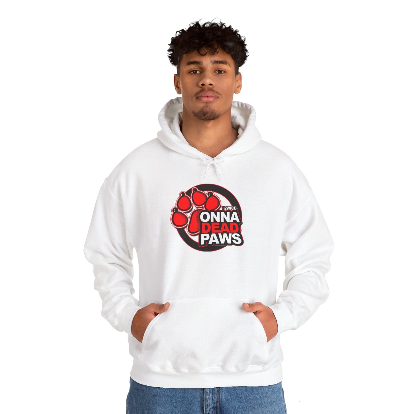 Classic Dead Paws Red Logo Hooded Sweatshirt