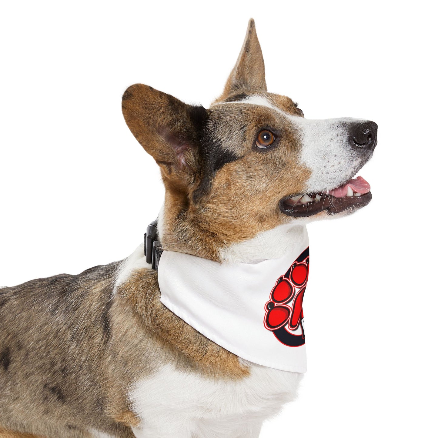 Dead Paws White and Red Pet Bandana Collar