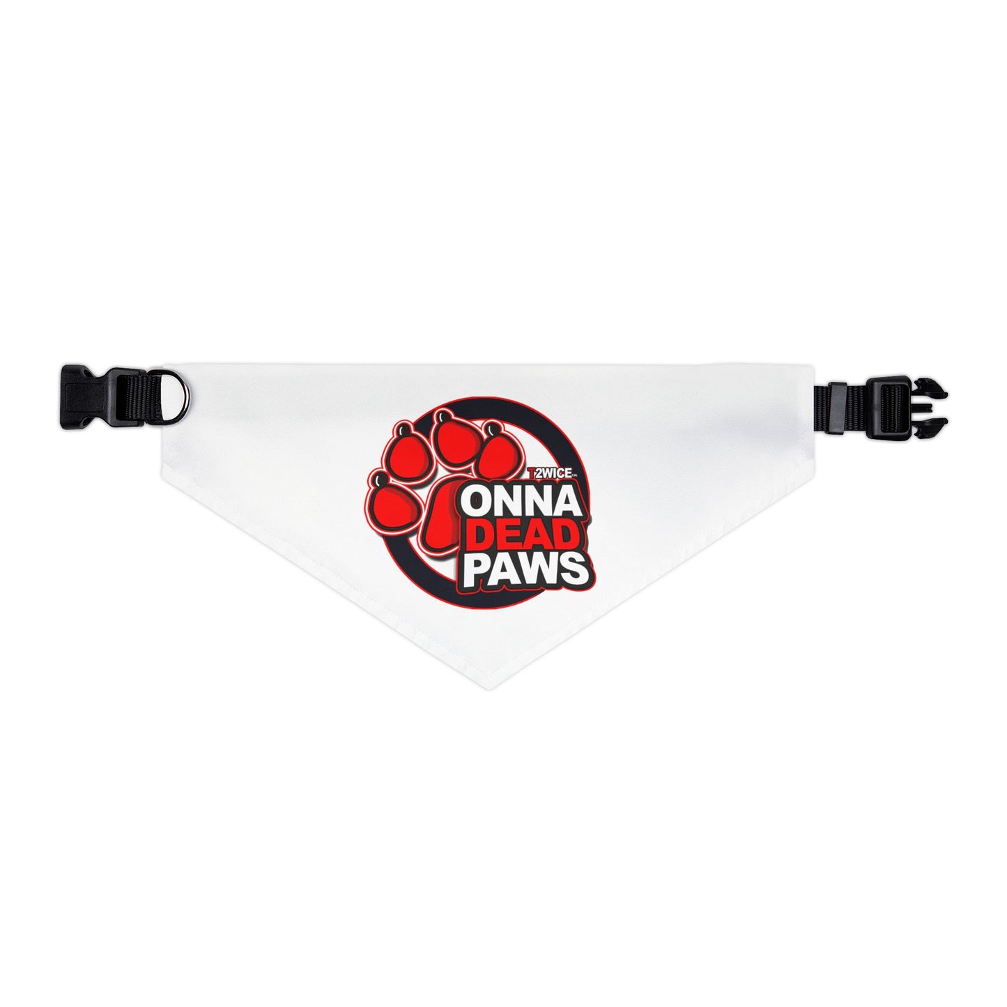 Dead Paws White and Red Pet Bandana Collar