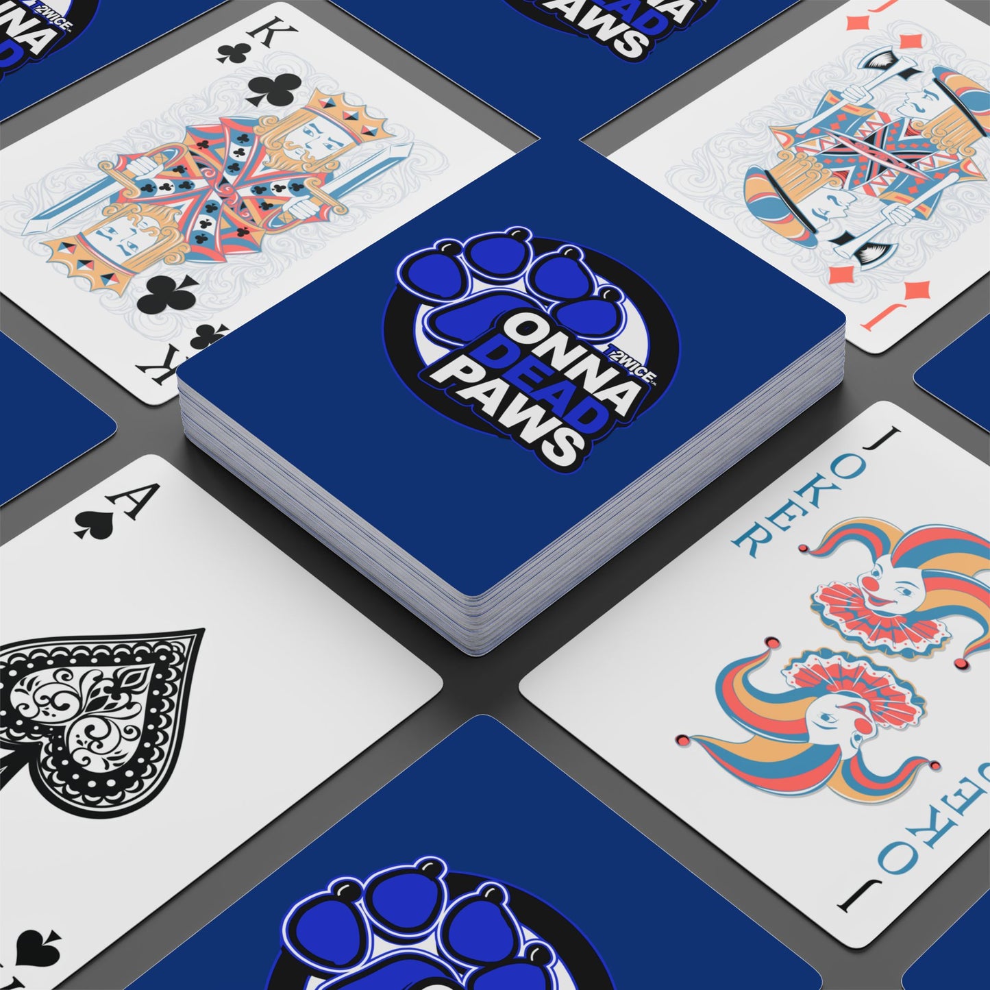 Onna Dead Paws All Blue Playing Cards