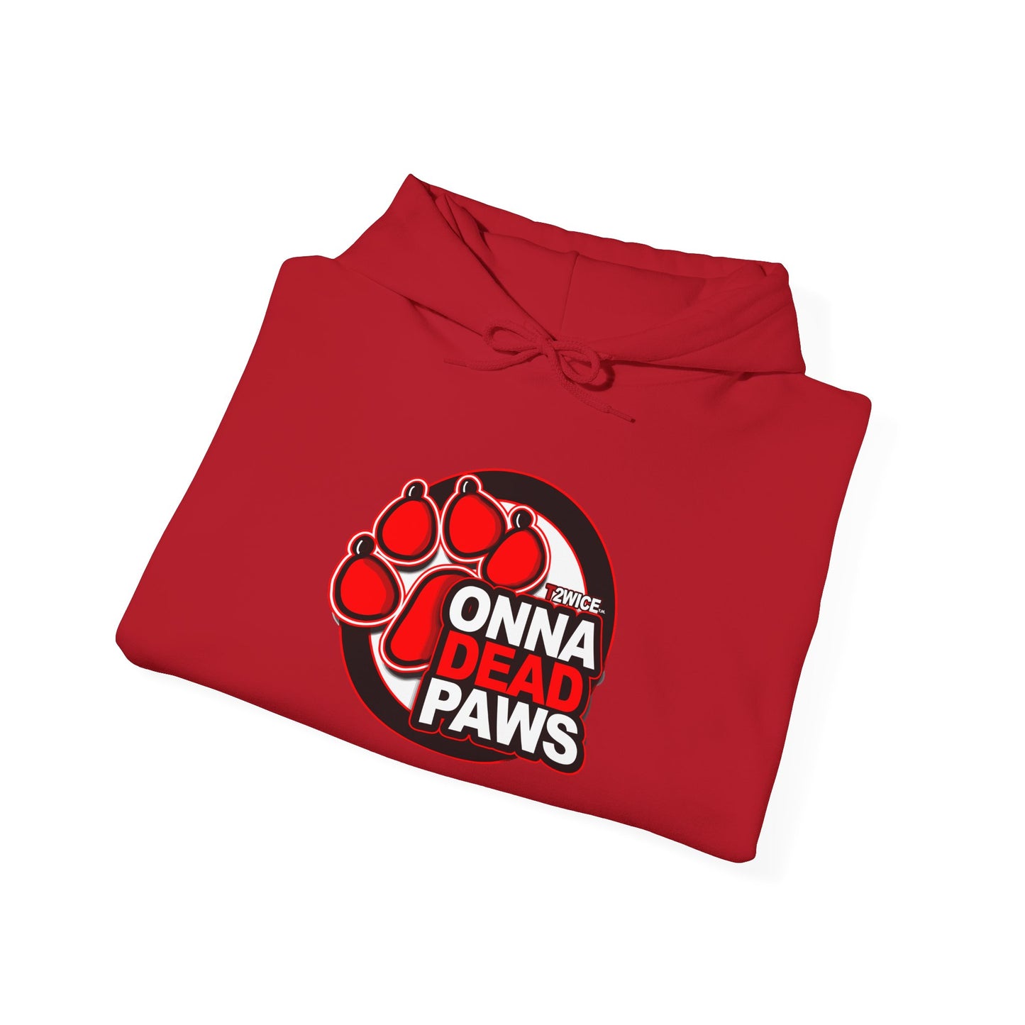 Classic Dead Paws Red Logo  Hooded Sweatshirt