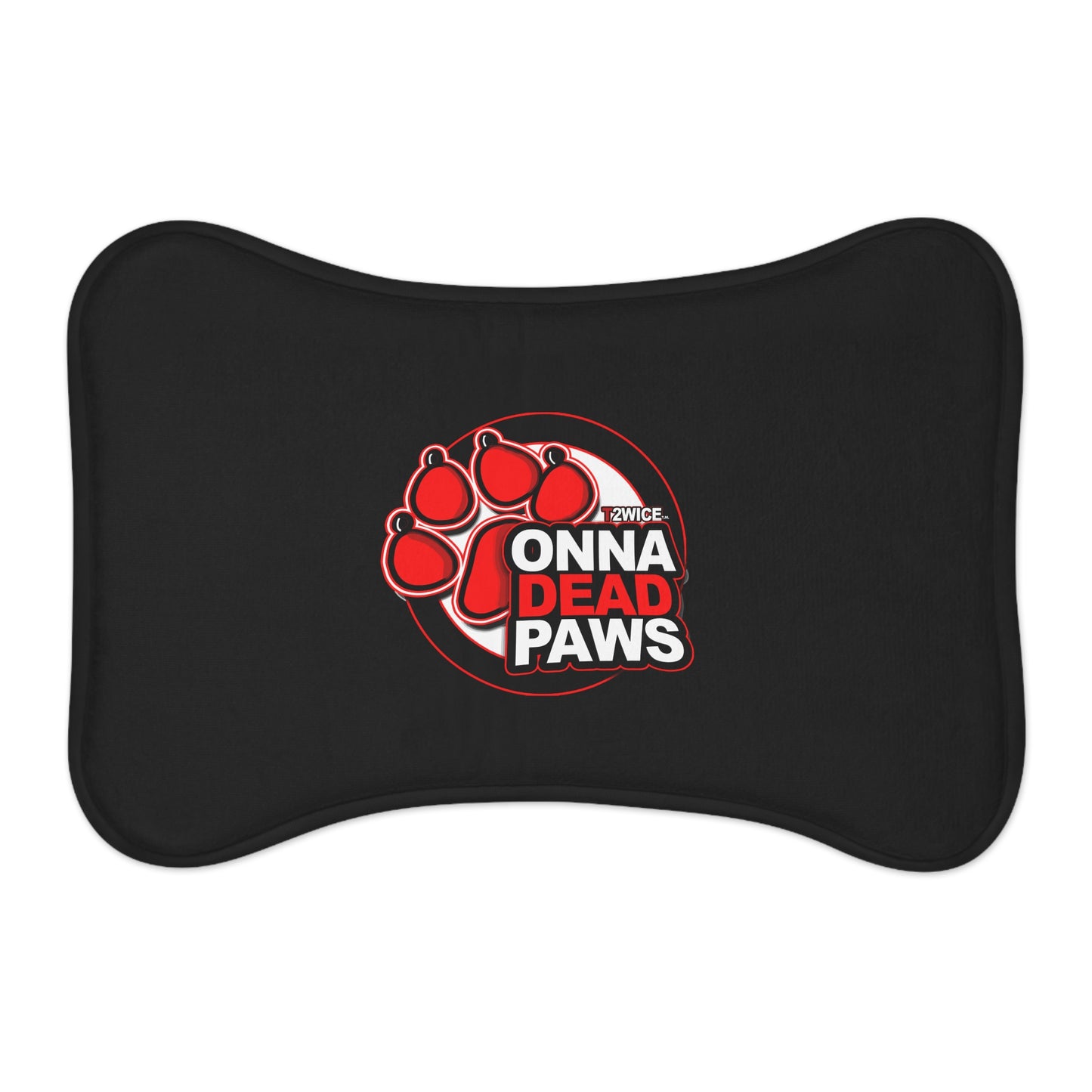 Dead Paws Black and Red Pet Feeding Mats