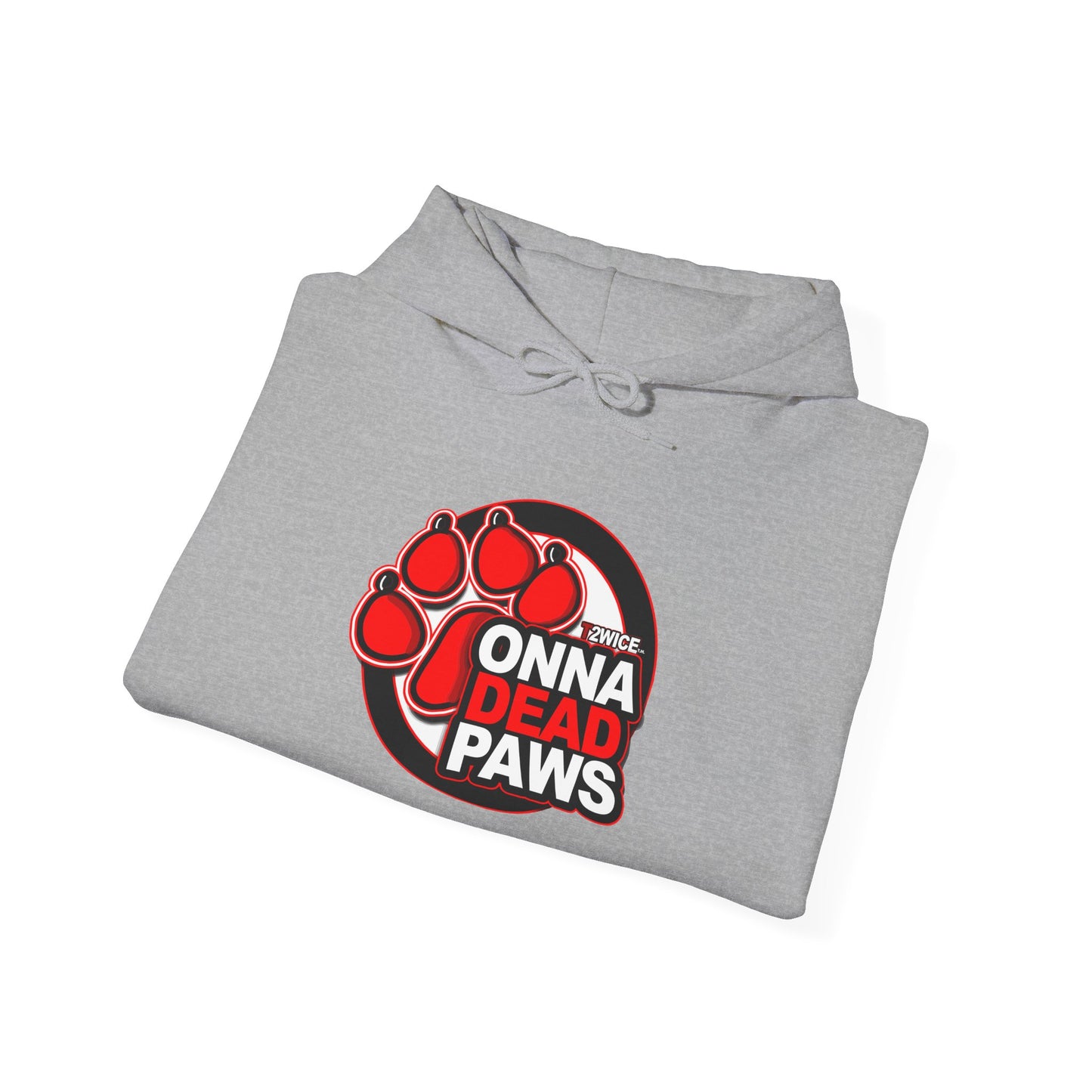 Classic Dead Paws Red Logo  Hooded Sweatshirt