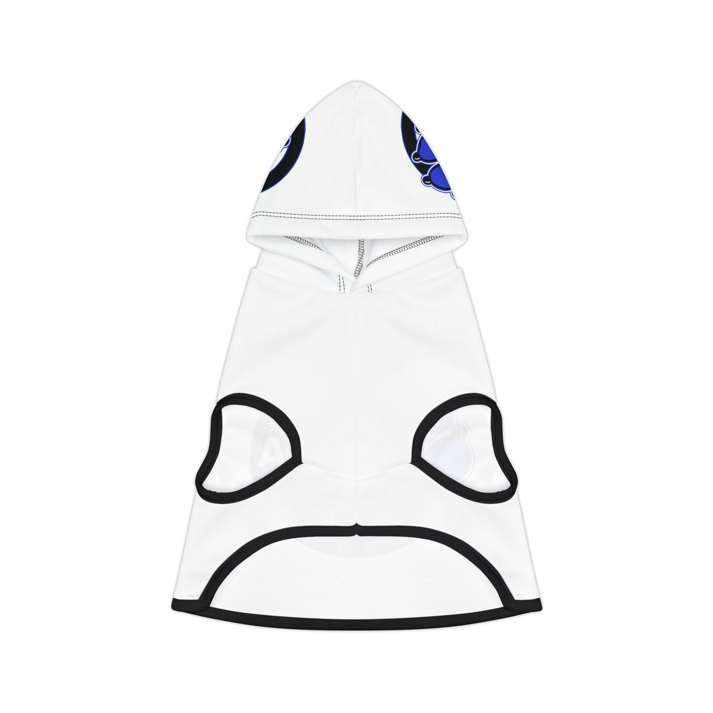 Dead Paws Blue Logo Pet Hoodie in White