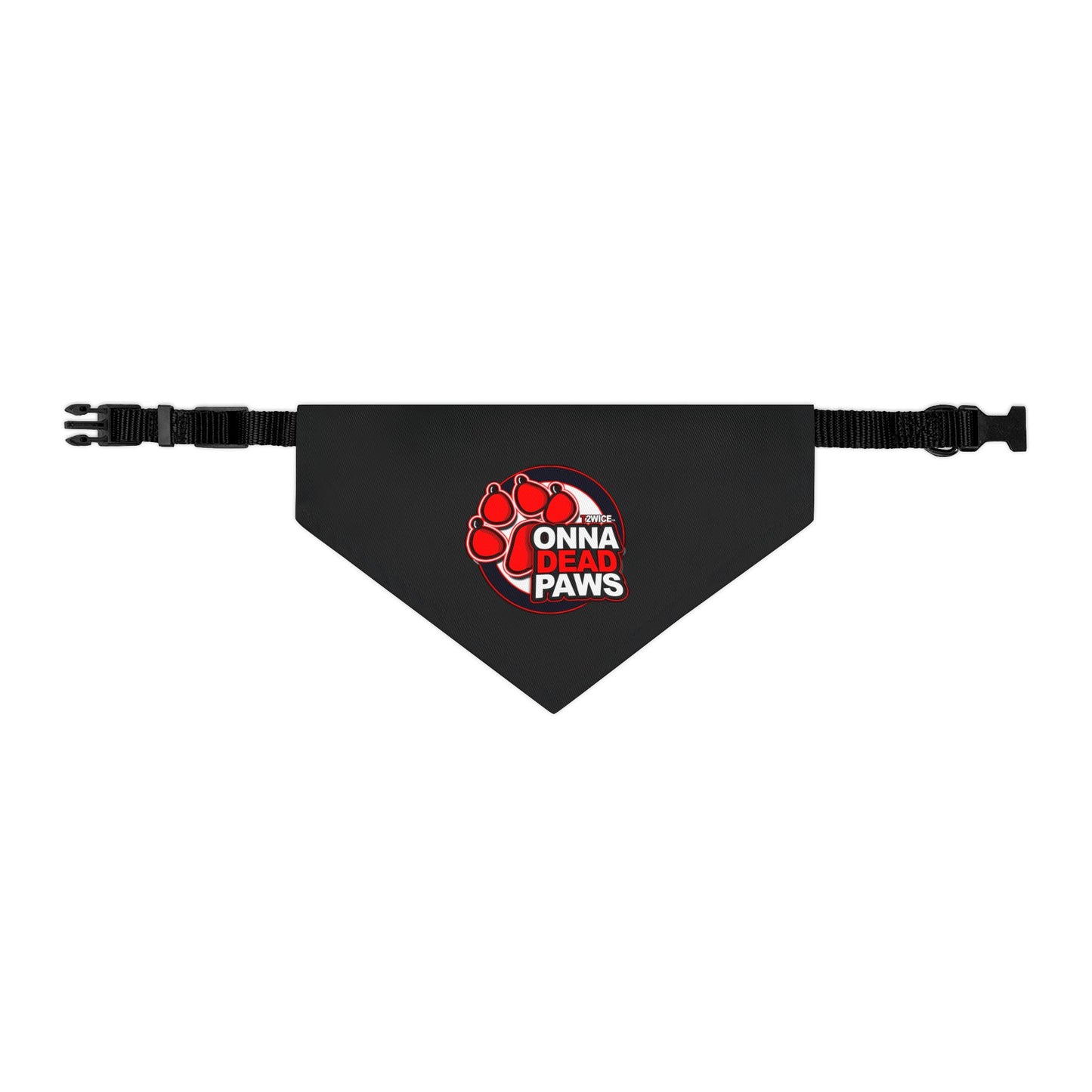 Dead Paws Black and Red Pet Bandana Collar