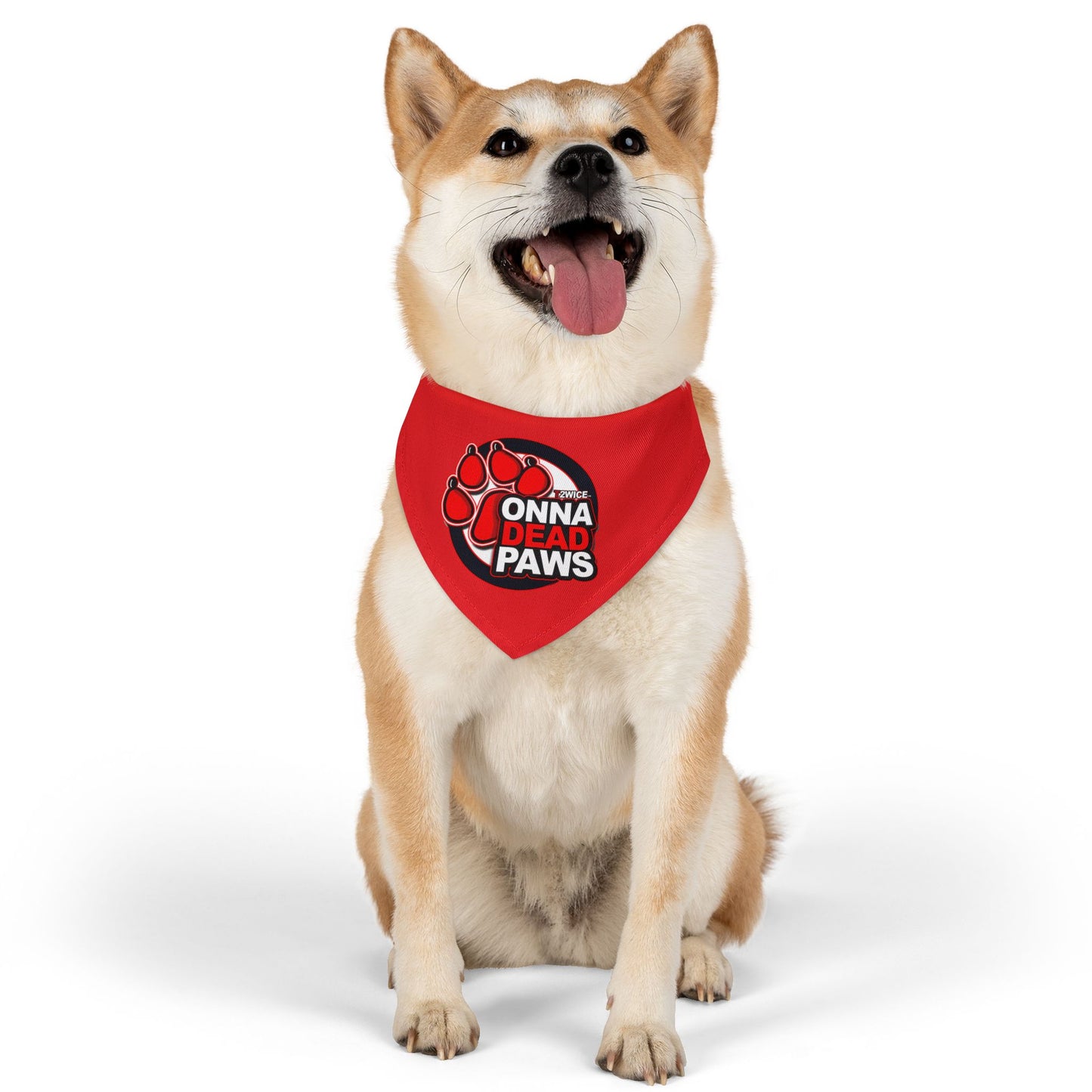 Dead Paws All Red Pet Bandana Collar