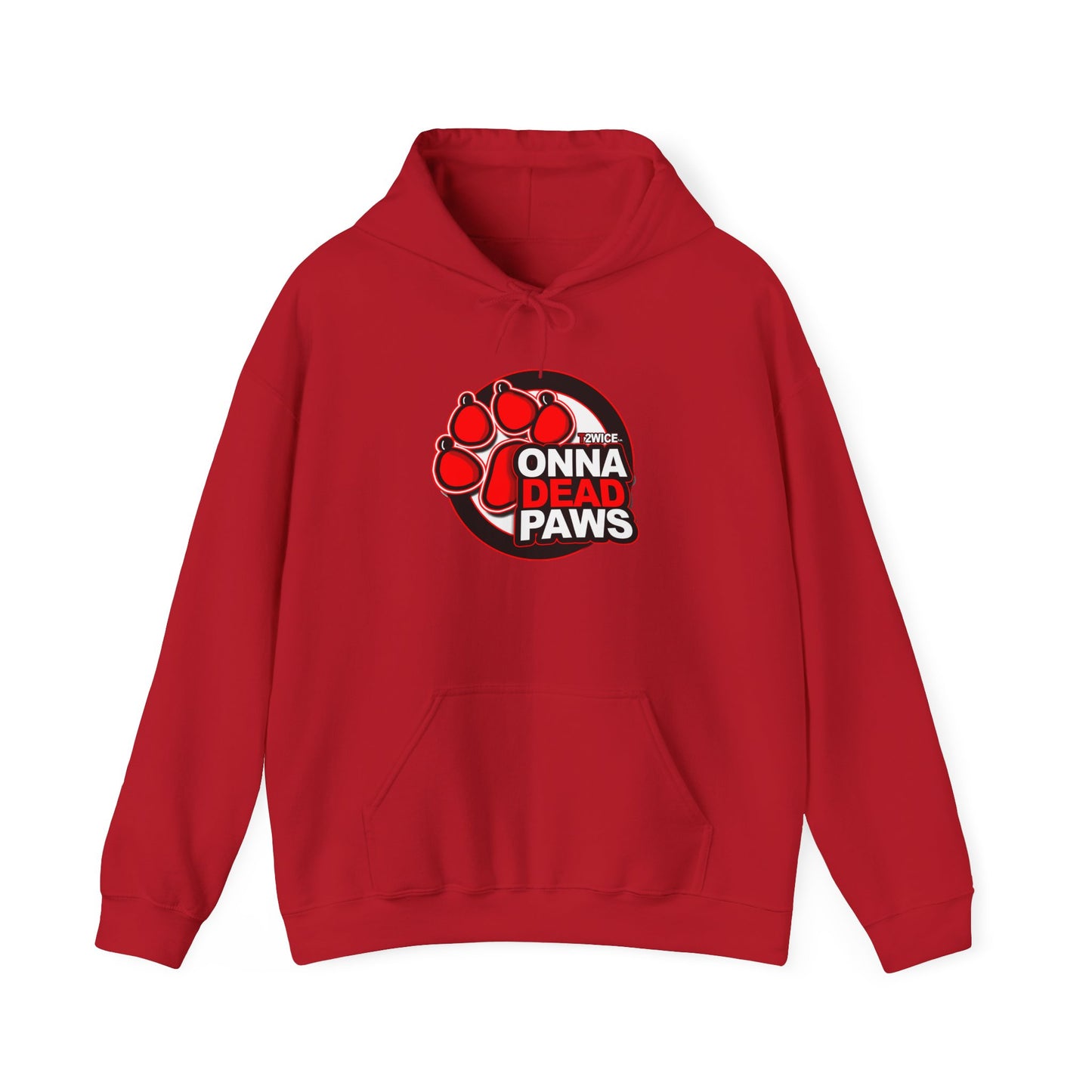 Classic Dead Paws Red Logo  Hooded Sweatshirt