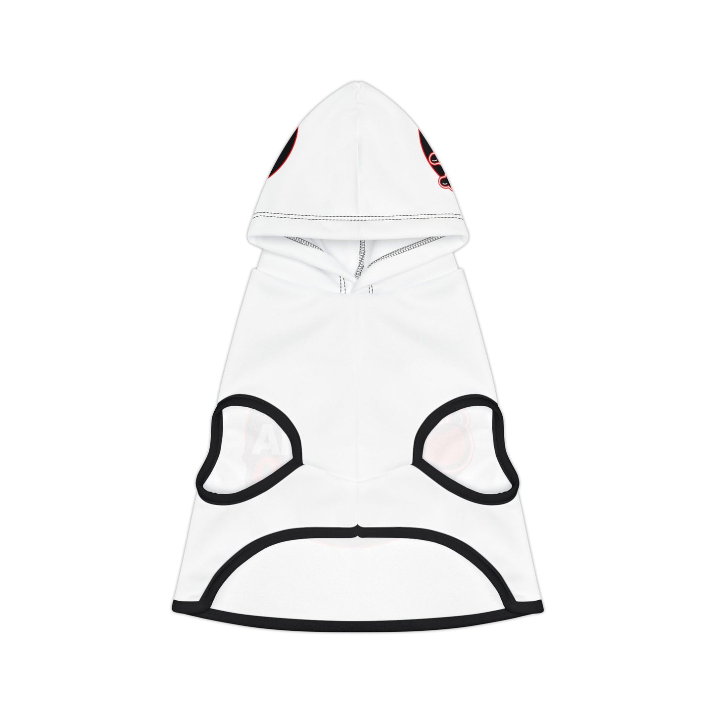 Dead Paws Red Logo Pet Hoodie in white