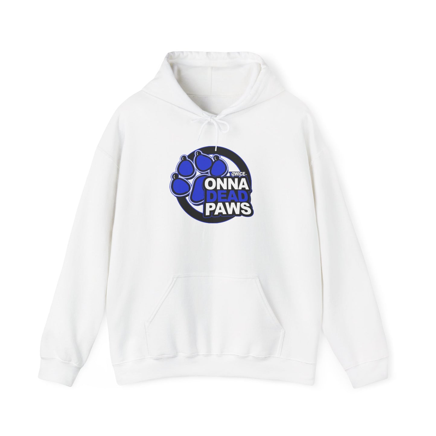 Classic Dead Paws Blue Logo  Hooded Sweatshirt