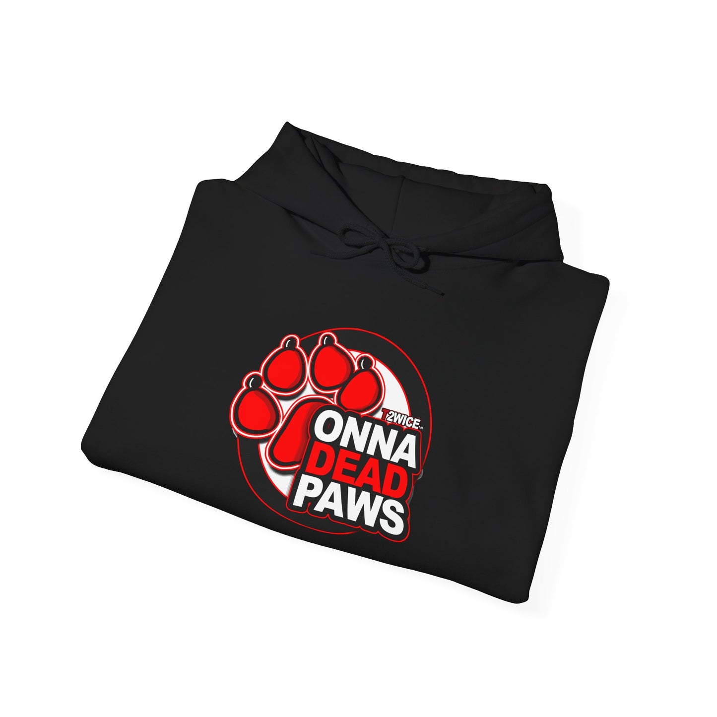 Classic Dead Paws Red Logo  Hooded Sweatshirt