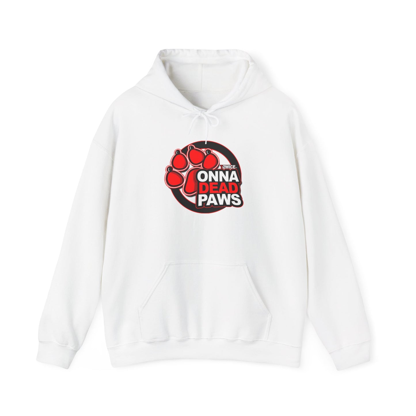 Classic Dead Paws Red Logo  Hooded Sweatshirt