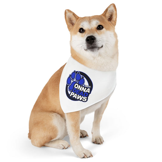 Dead Paws White and Blur Pet Bandana Collar