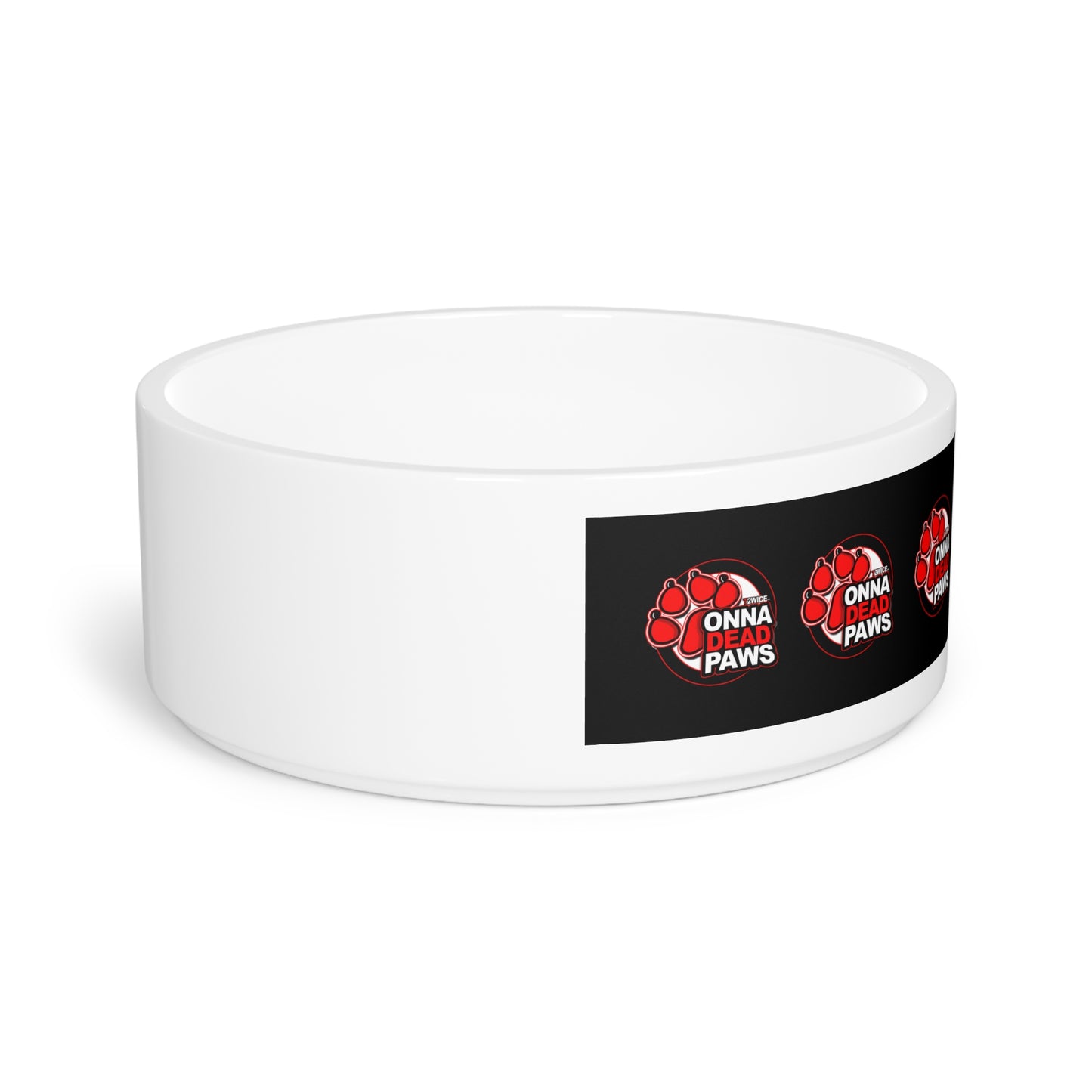 Dead Paws Black and Red Pet Bowl