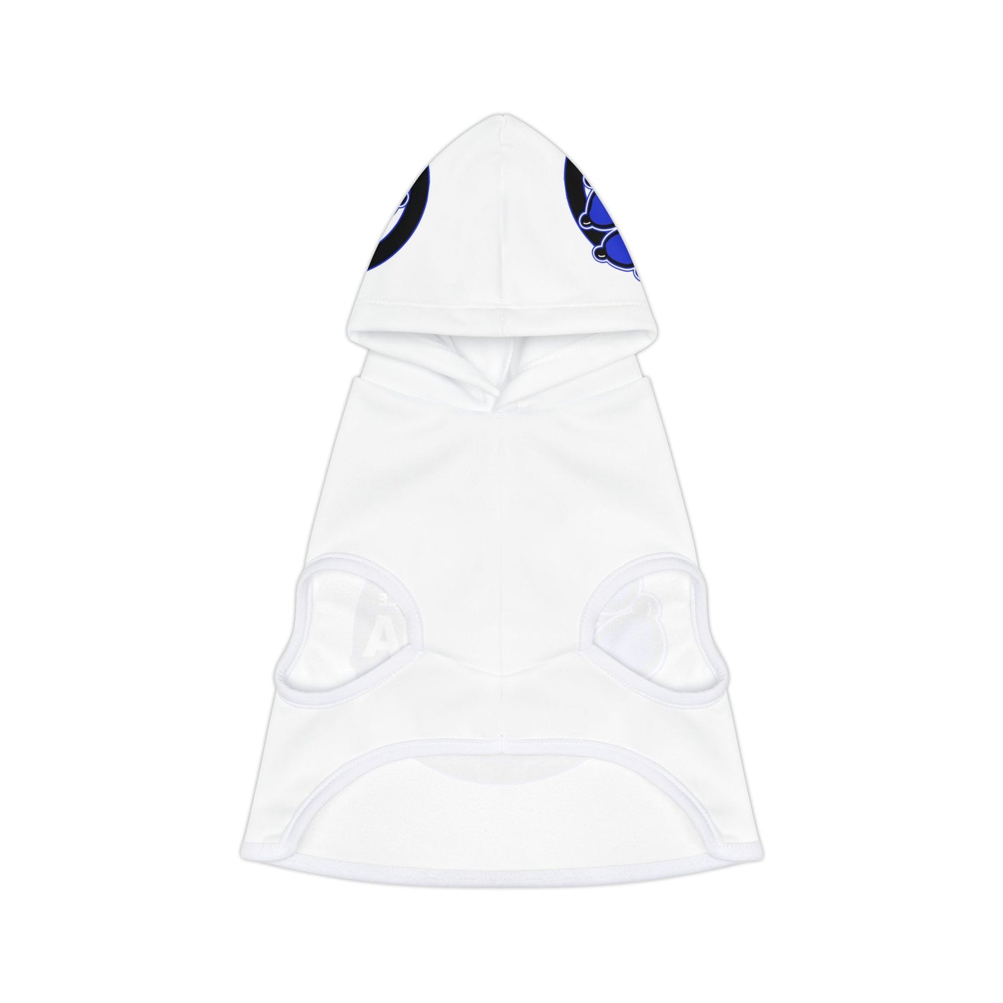 Dead Paws Blue Logo Pet Hoodie in White