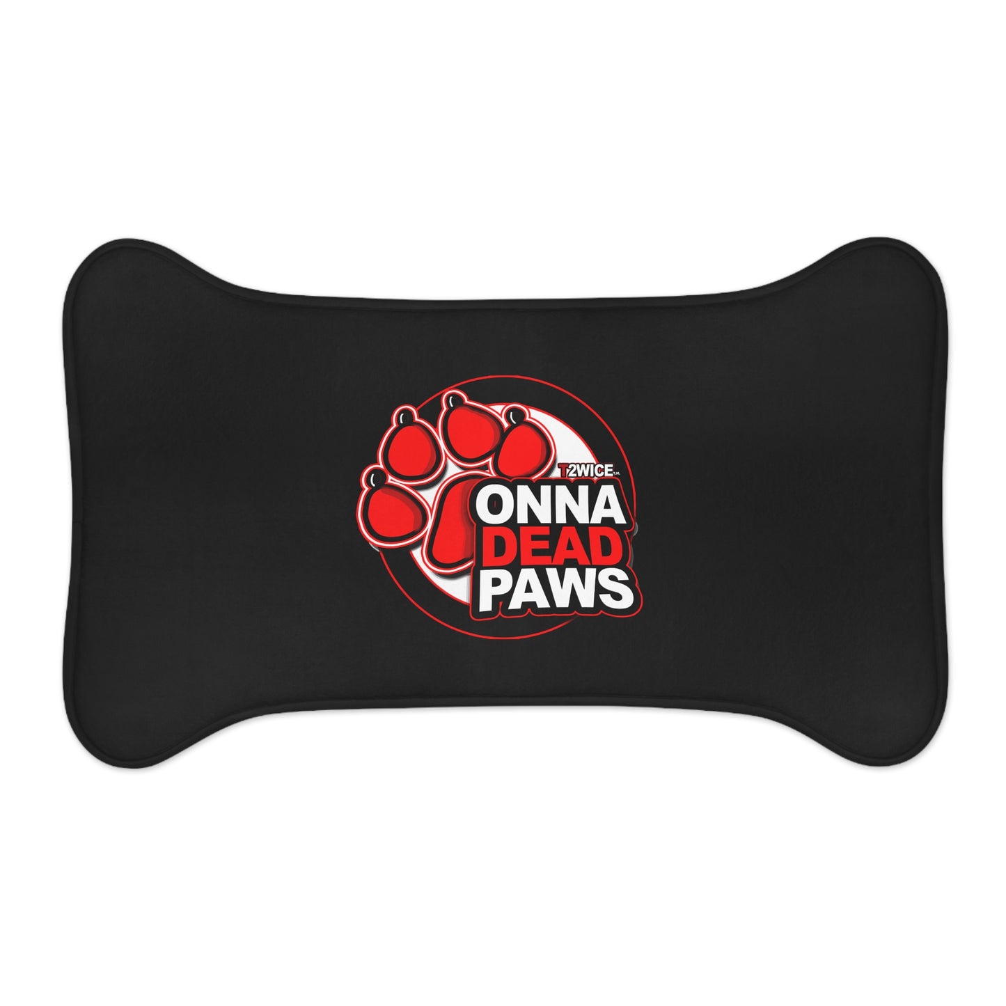 Dead Paws Black and Red Pet Feeding Mats