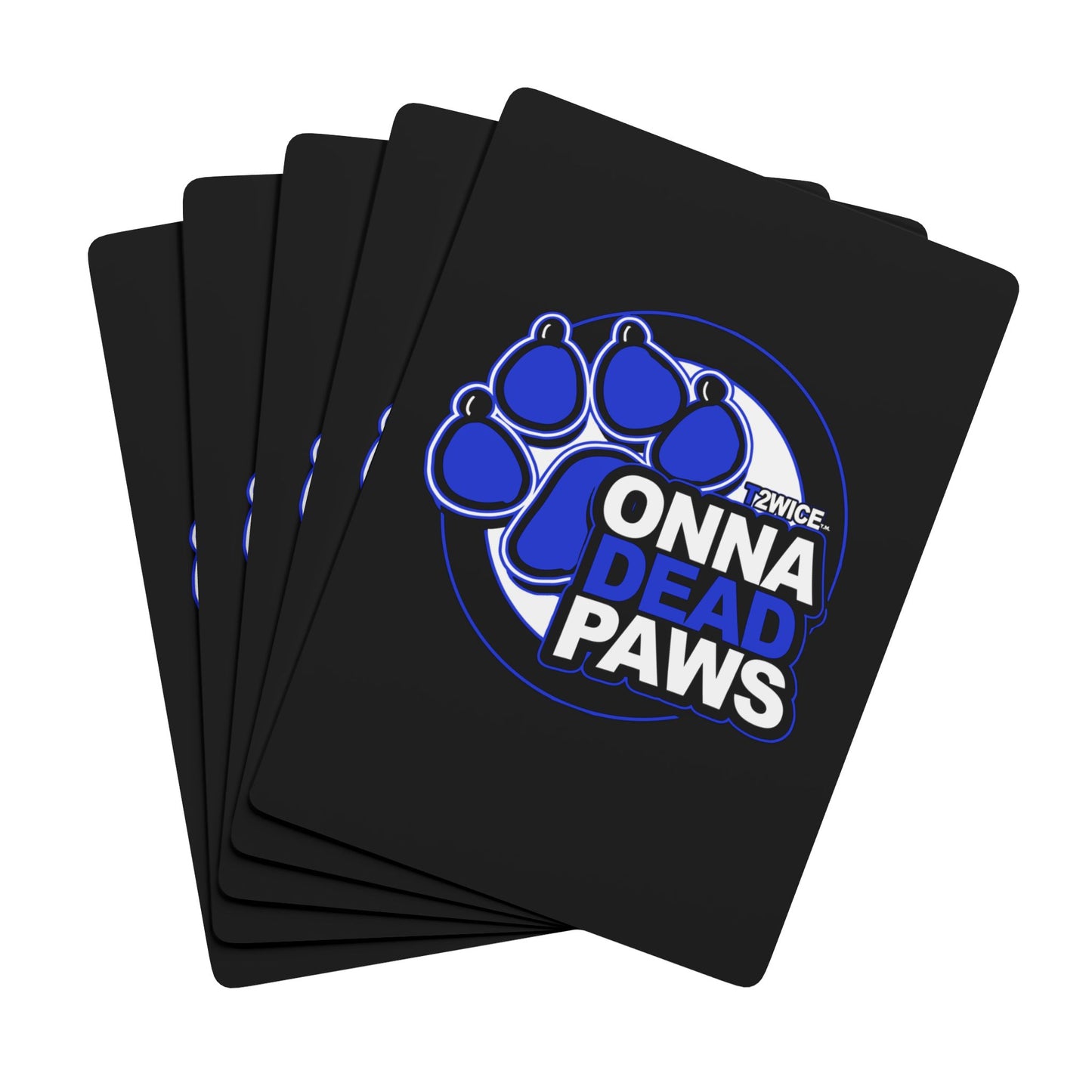 Onna Dead Paws Black and Blue  Playing Cards