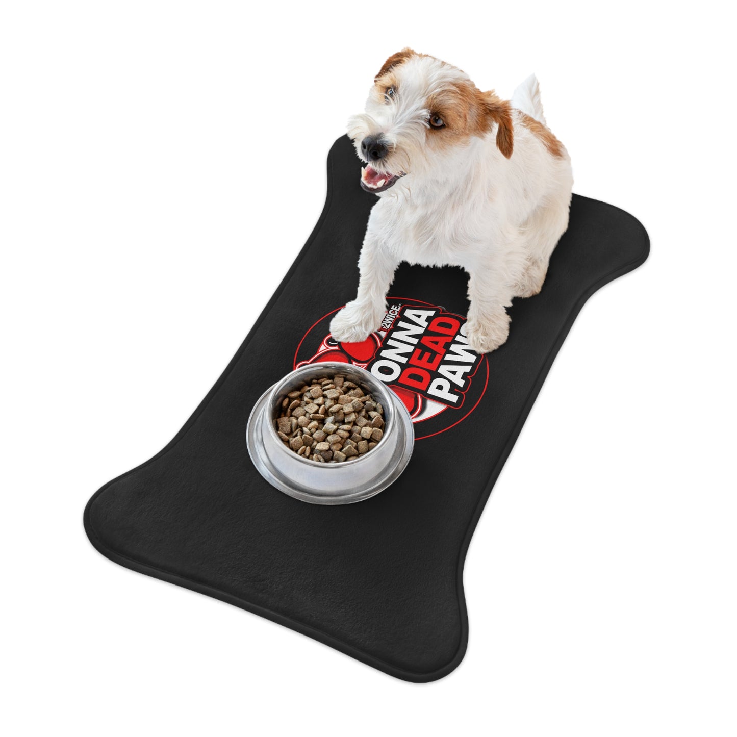 Dead Paws Black and Red Pet Feeding Mats