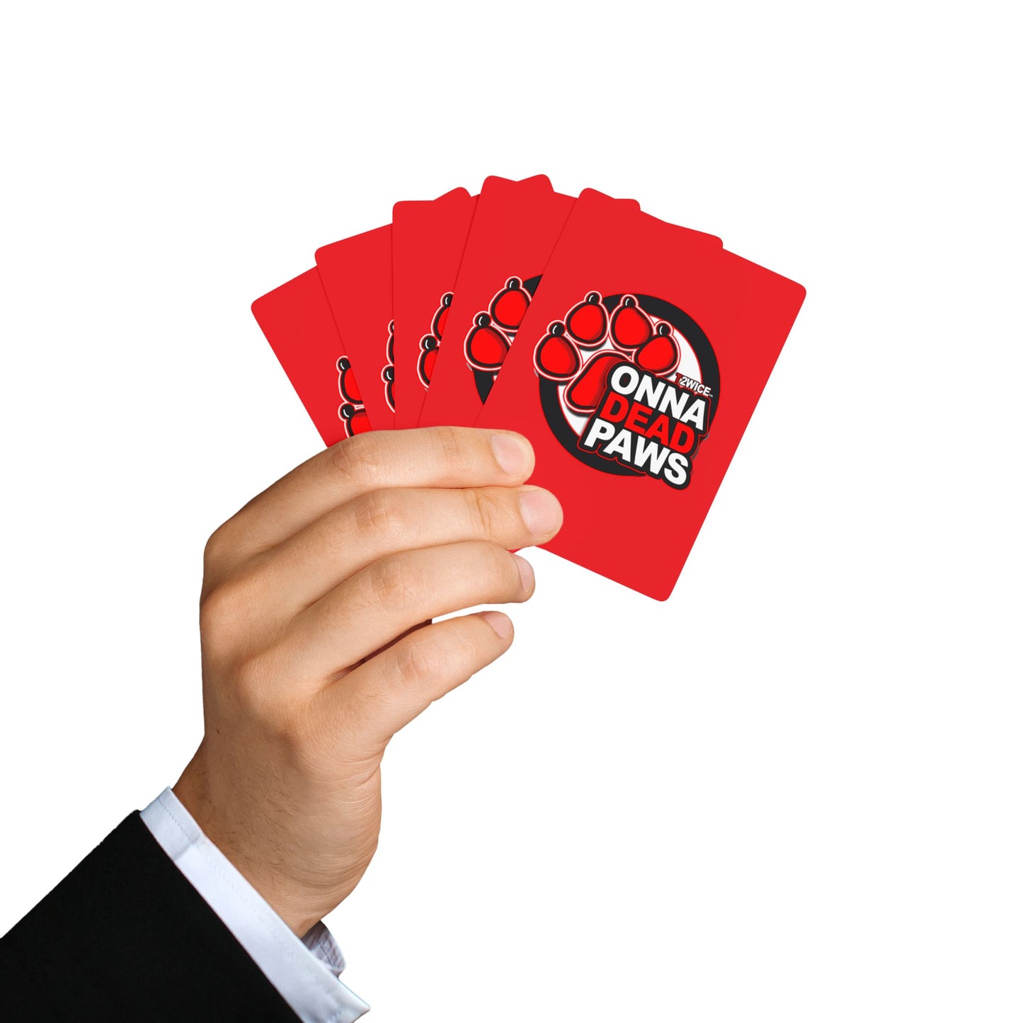 Onna Dead Paws All Red  Playing Cards