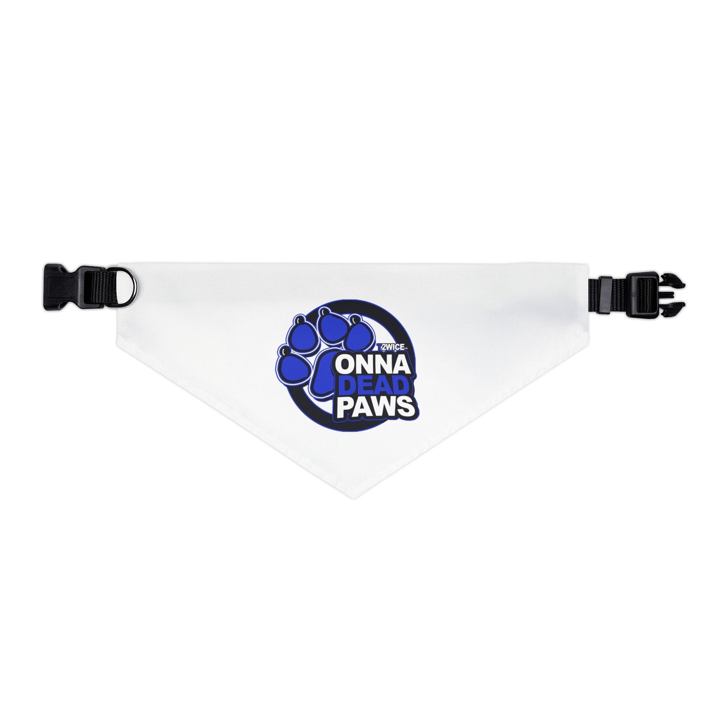 Dead Paws White and Blur Pet Bandana Collar