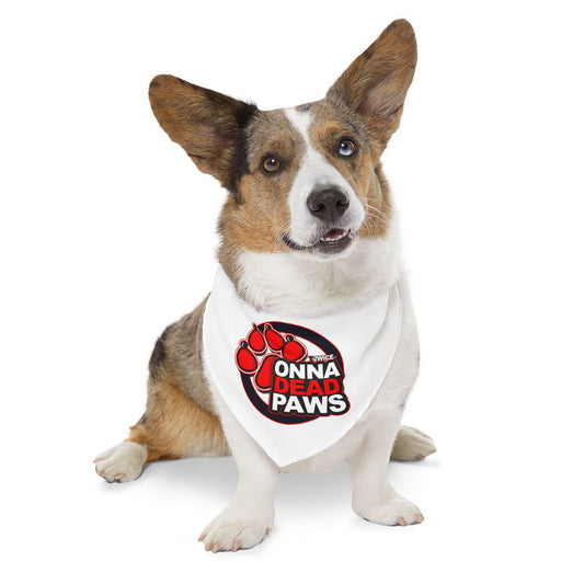Dead Paws White and Red Pet Bandana Collar