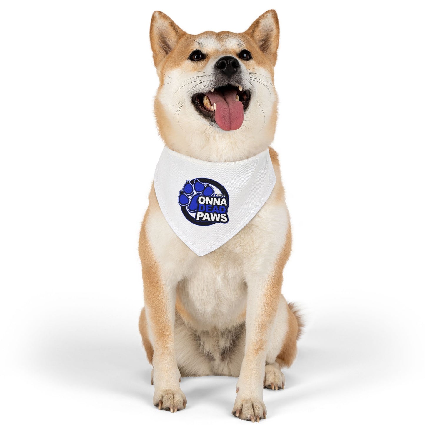 Dead Paws White and Blur Pet Bandana Collar
