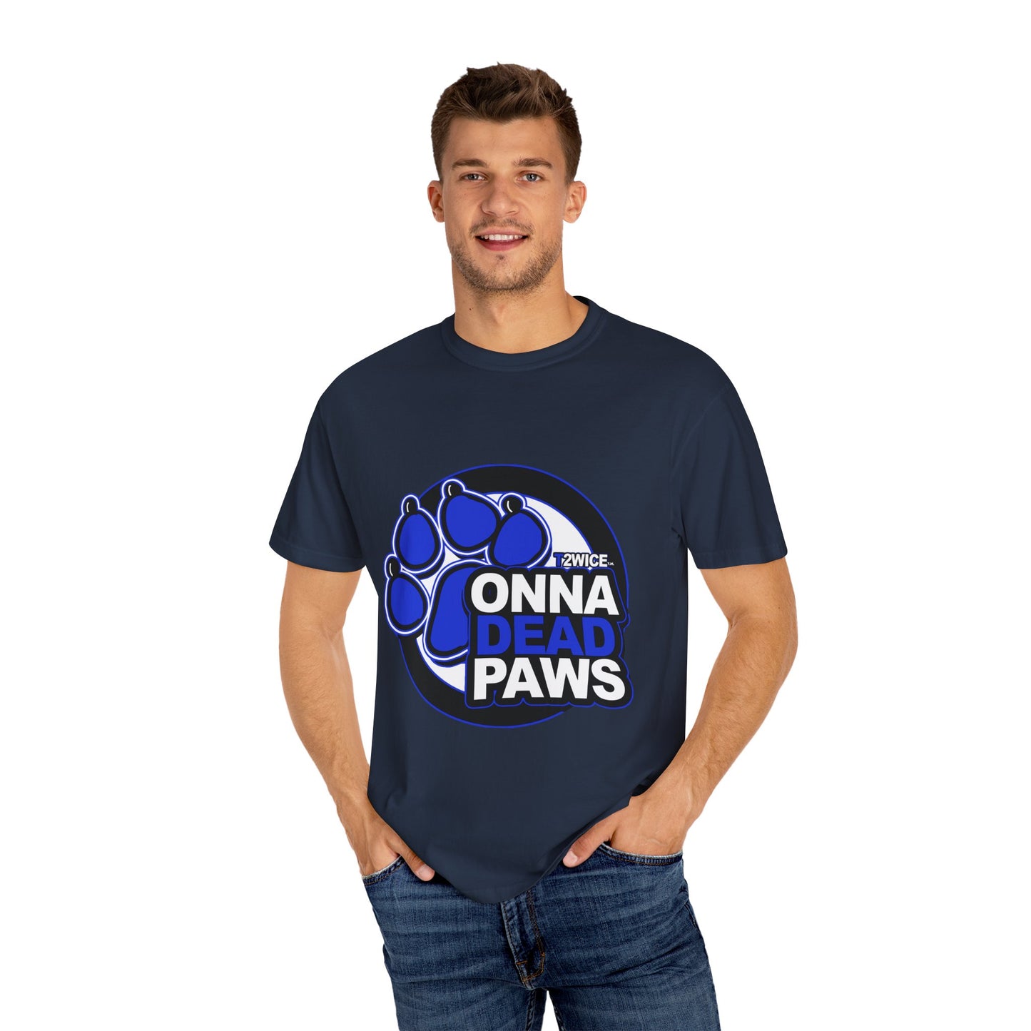 Classic Dead Paws Blue logo T-shirt