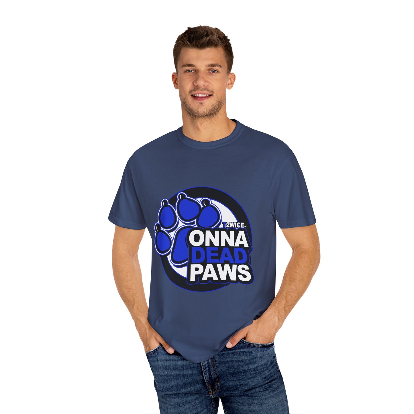 Classic Dead Paws Blue logo T-shirt