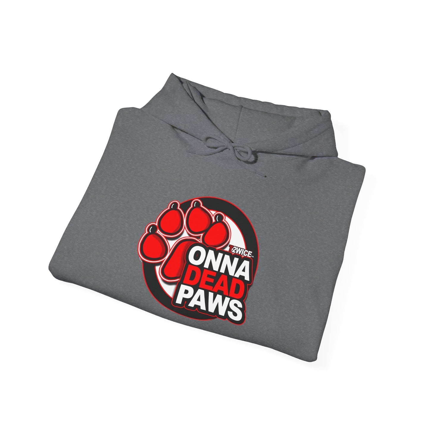 Classic Dead Paws Red Logo  Hooded Sweatshirt