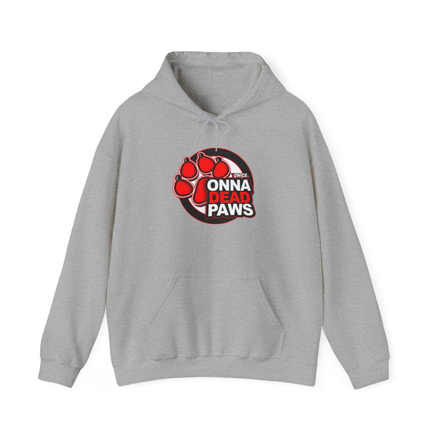 Classic Dead Paws Red Logo  Hooded Sweatshirt