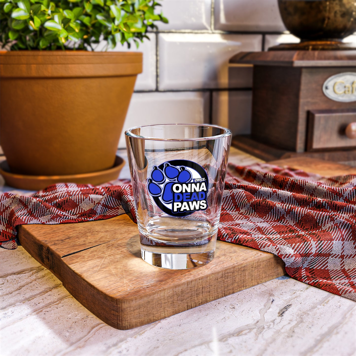 Onna Dead Paws Shot Glass in Blue