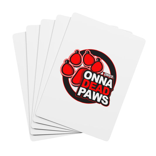Dead Paws Playing Cards Whit and  Red