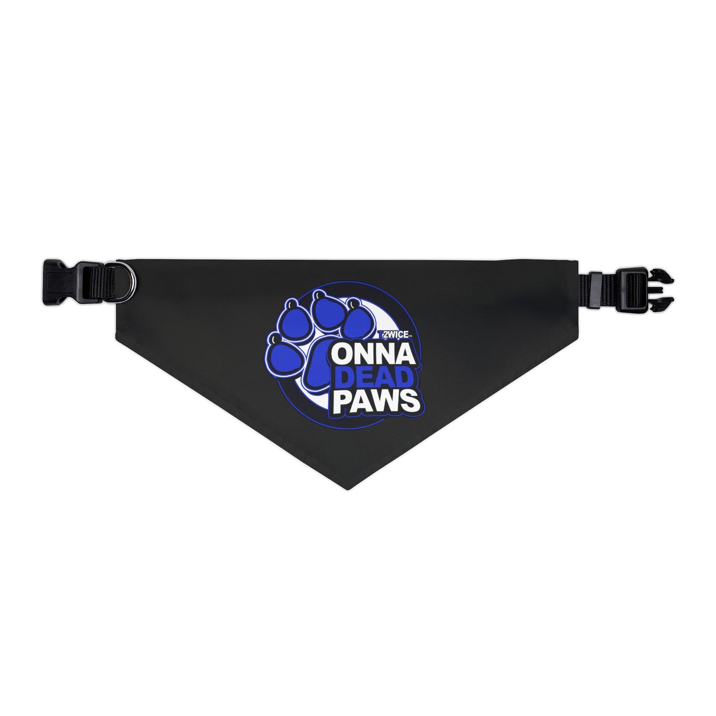 Dead Paws Black and Blue Pet Bandana Collar