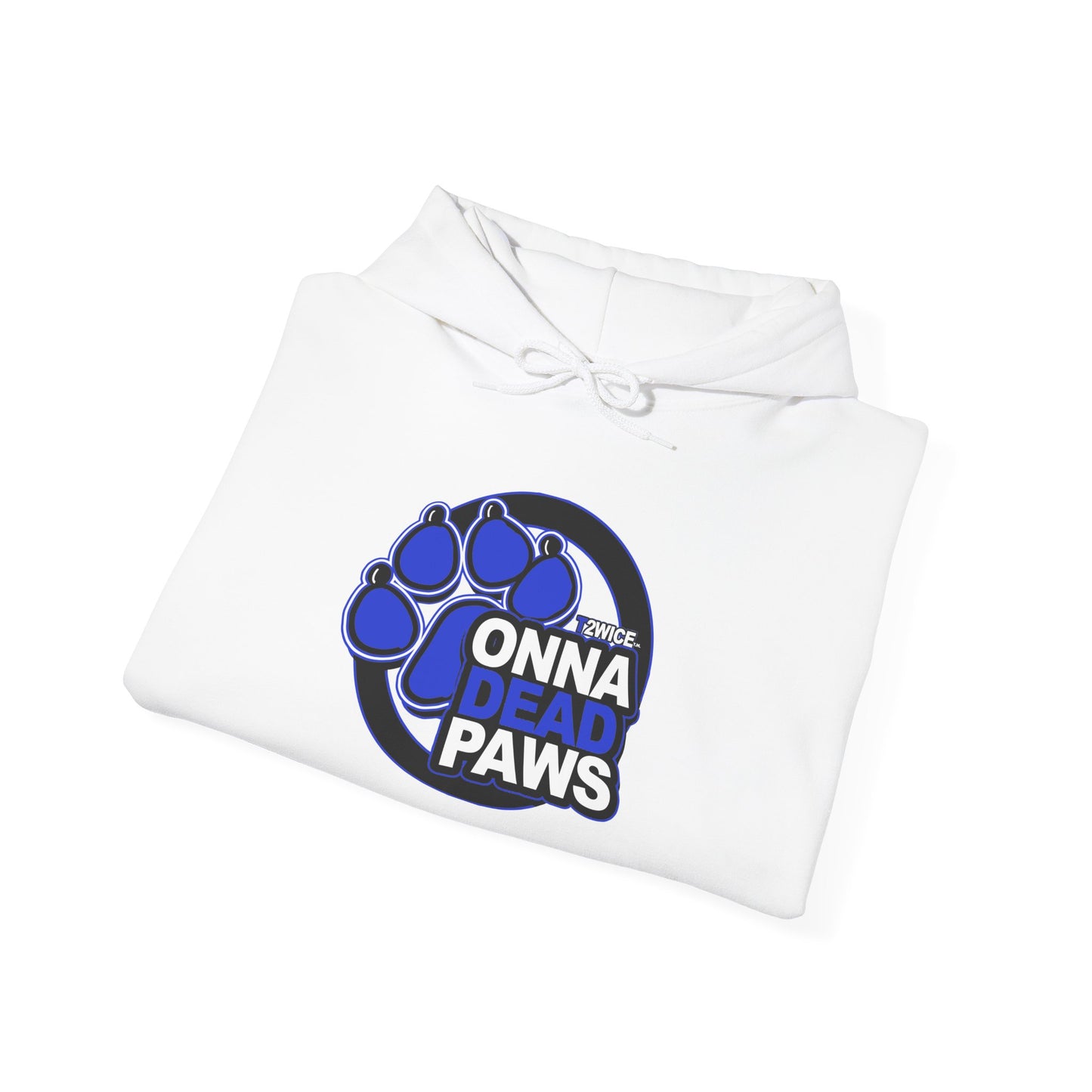 Classic Dead Paws Blue Logo  Hooded Sweatshirt