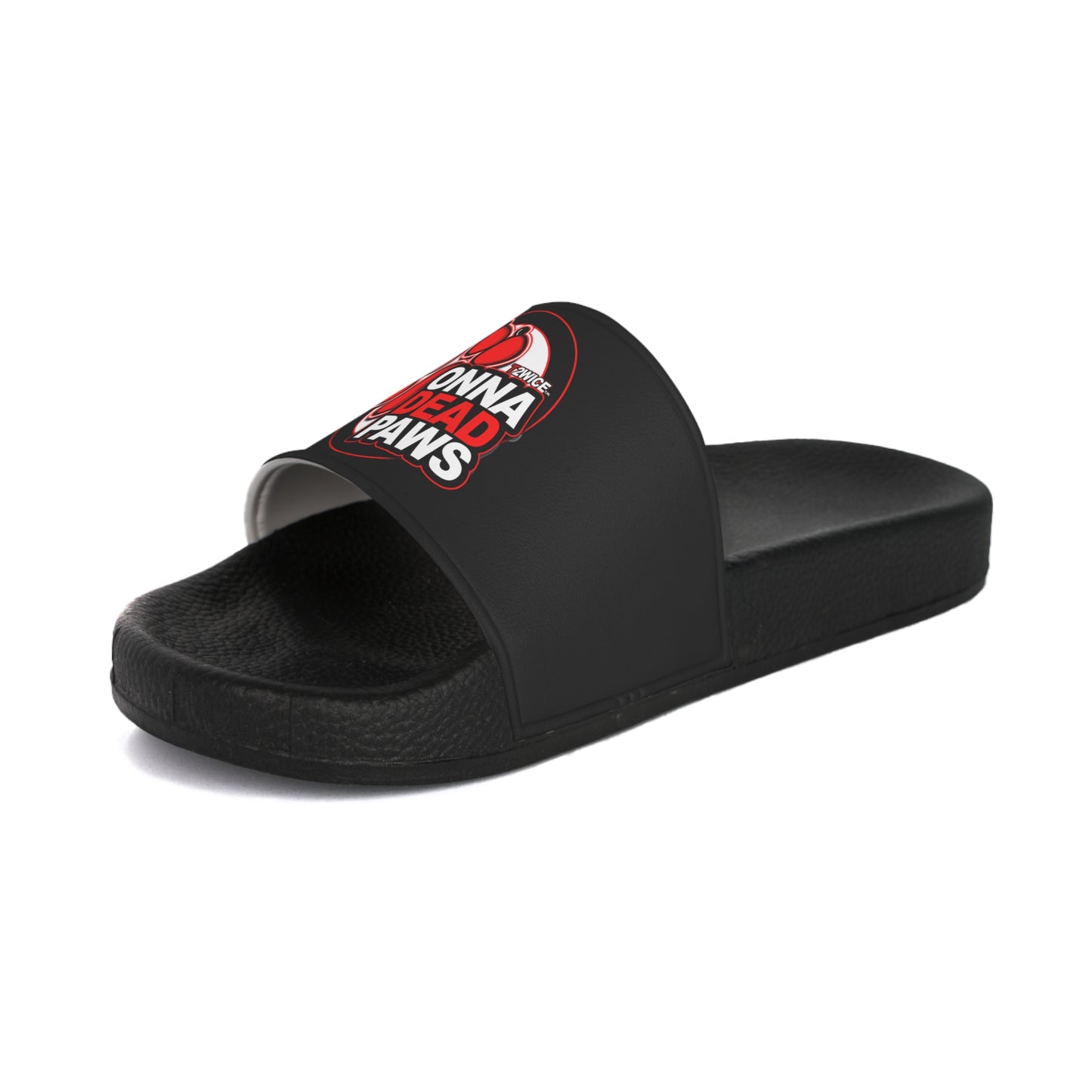 Classic Dead Paws Red logo Slides All Black