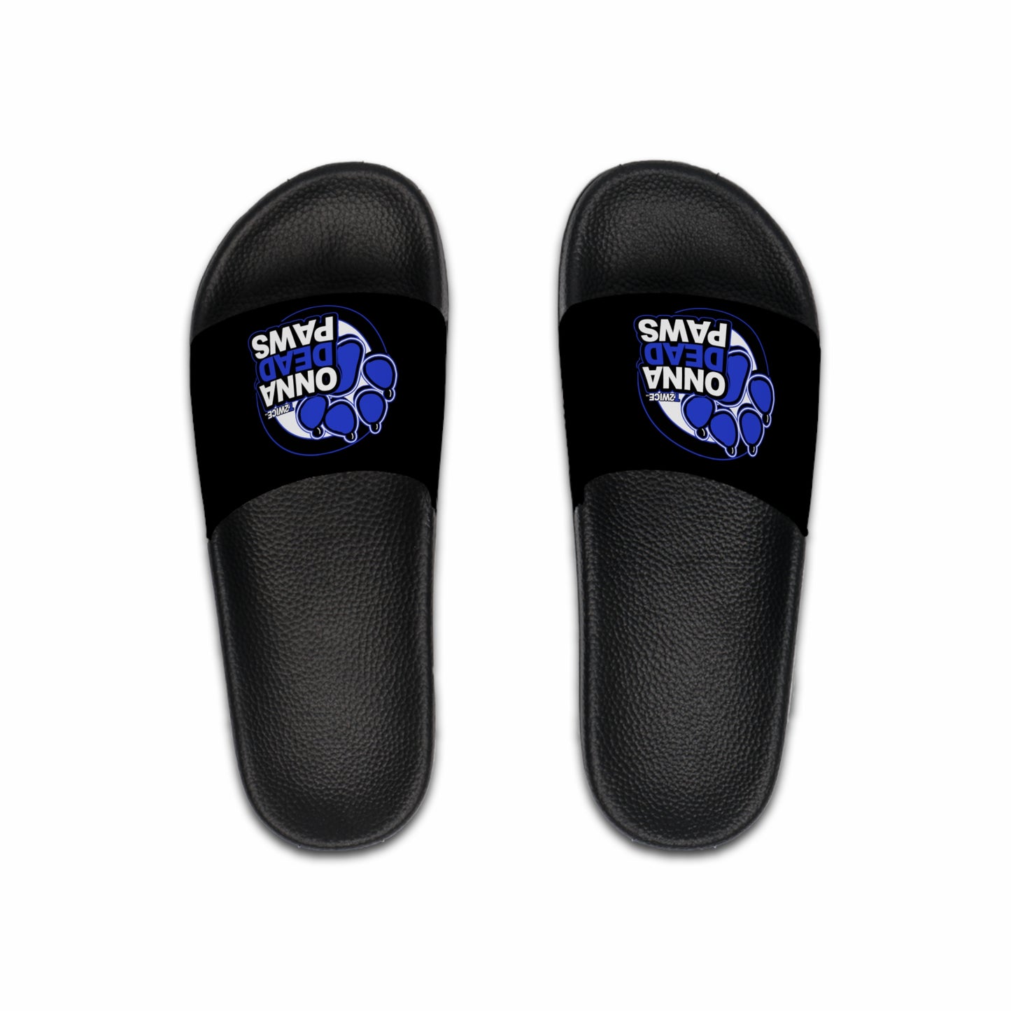 Classic Dead Paws Blue log Black  Slides