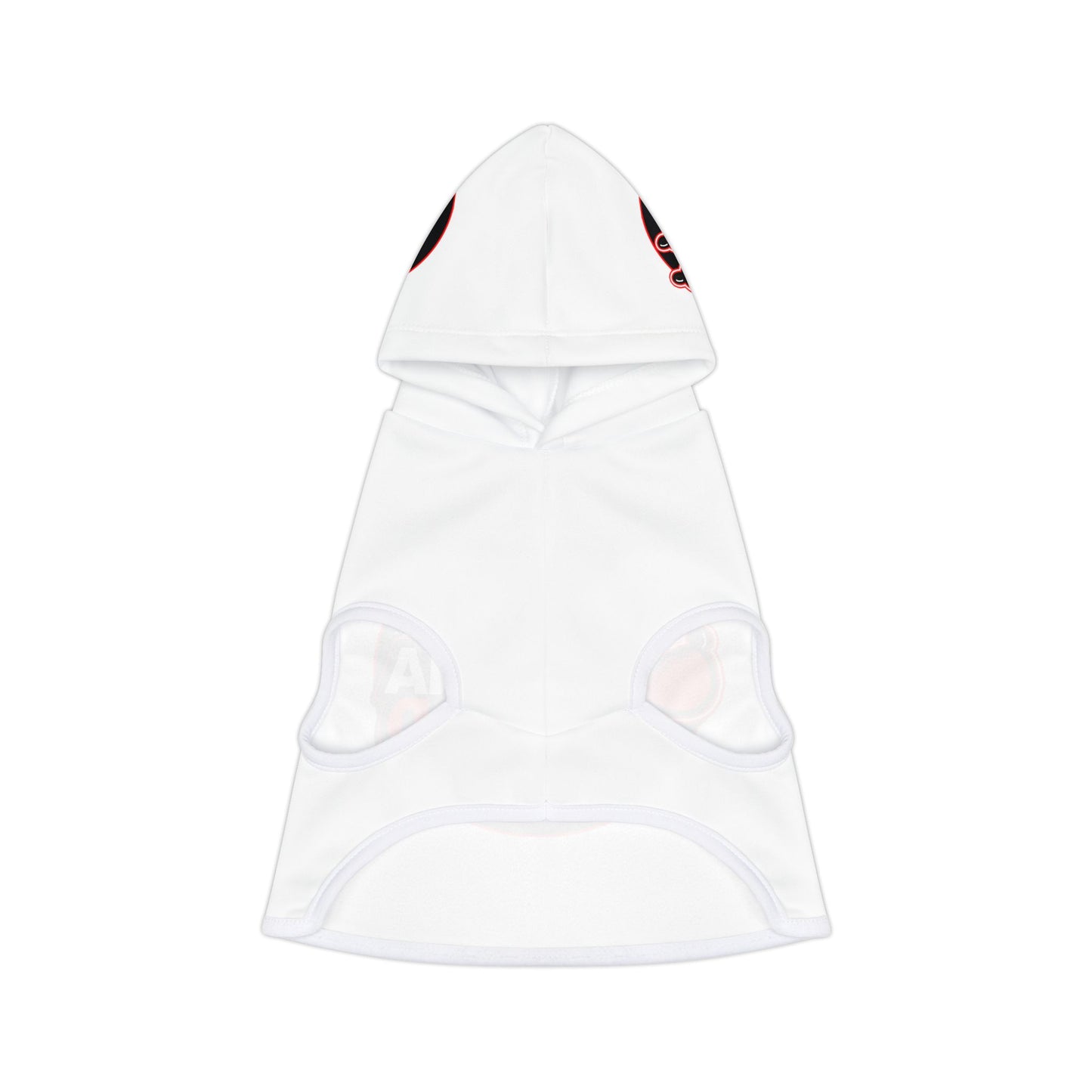Dead Paws Red Logo Pet Hoodie in white