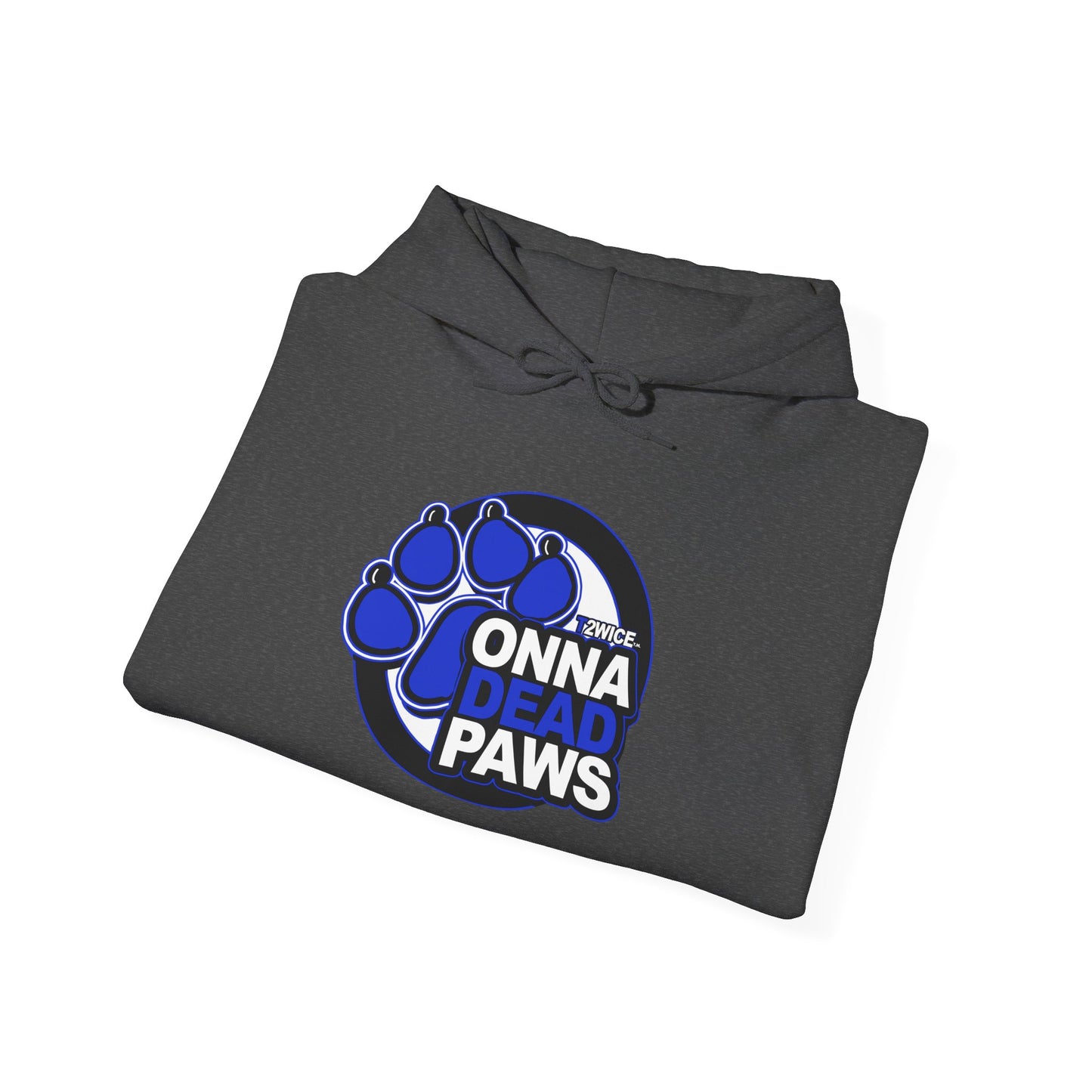 Classic Dead Paws Blue Logo  Hooded Sweatshirt