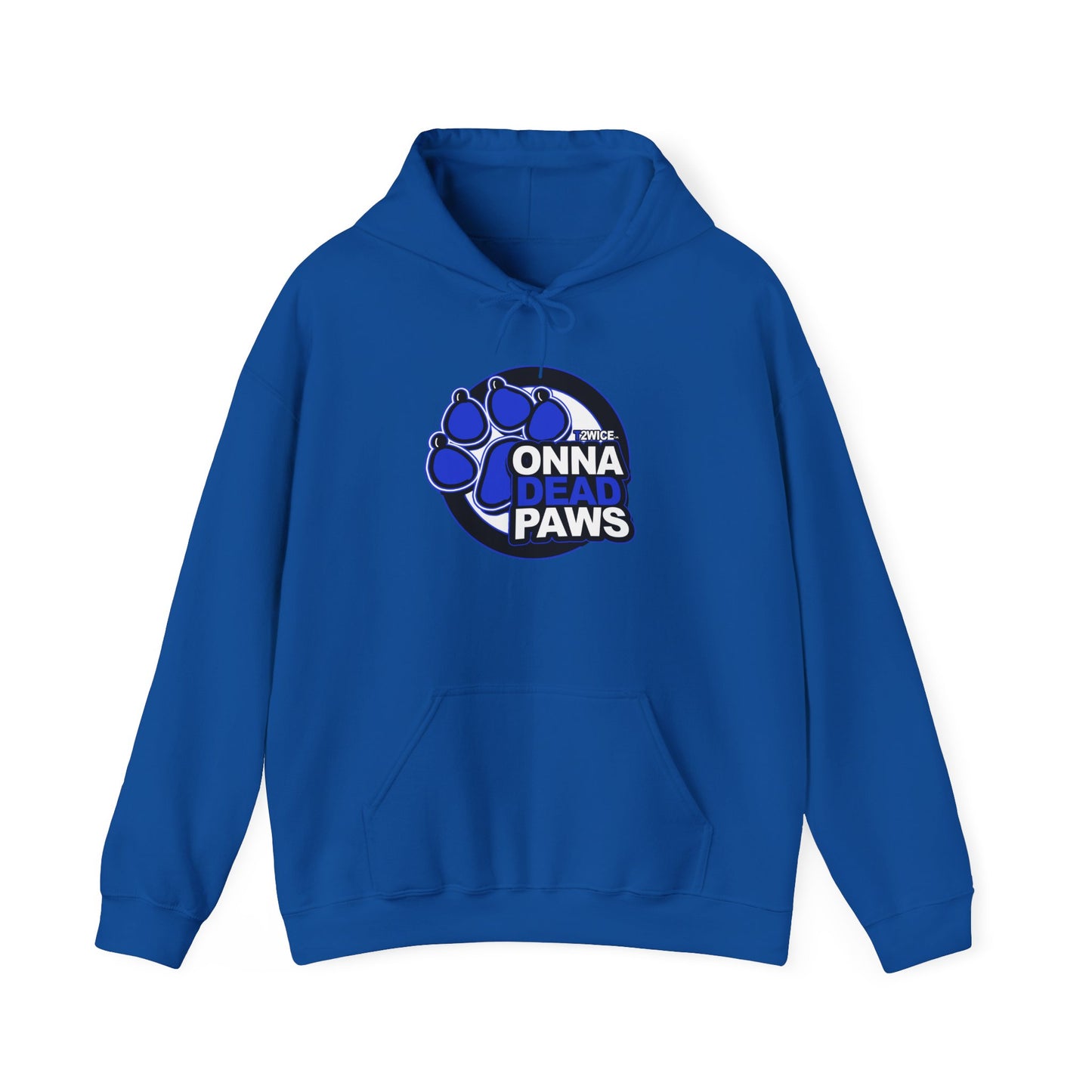 Classic Dead Paws Blue Logo  Hooded Sweatshirt