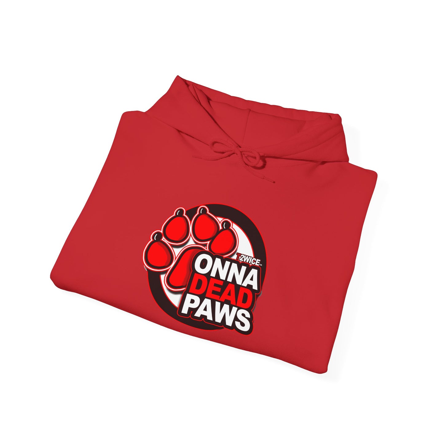 Classic Dead Paws Red Logo  Hooded Sweatshirt