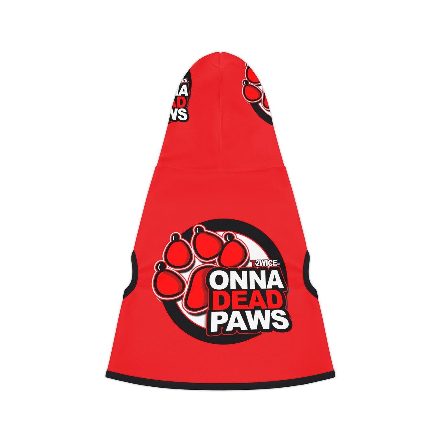 Dead Paws Red Logo Pet Hoodie in Red