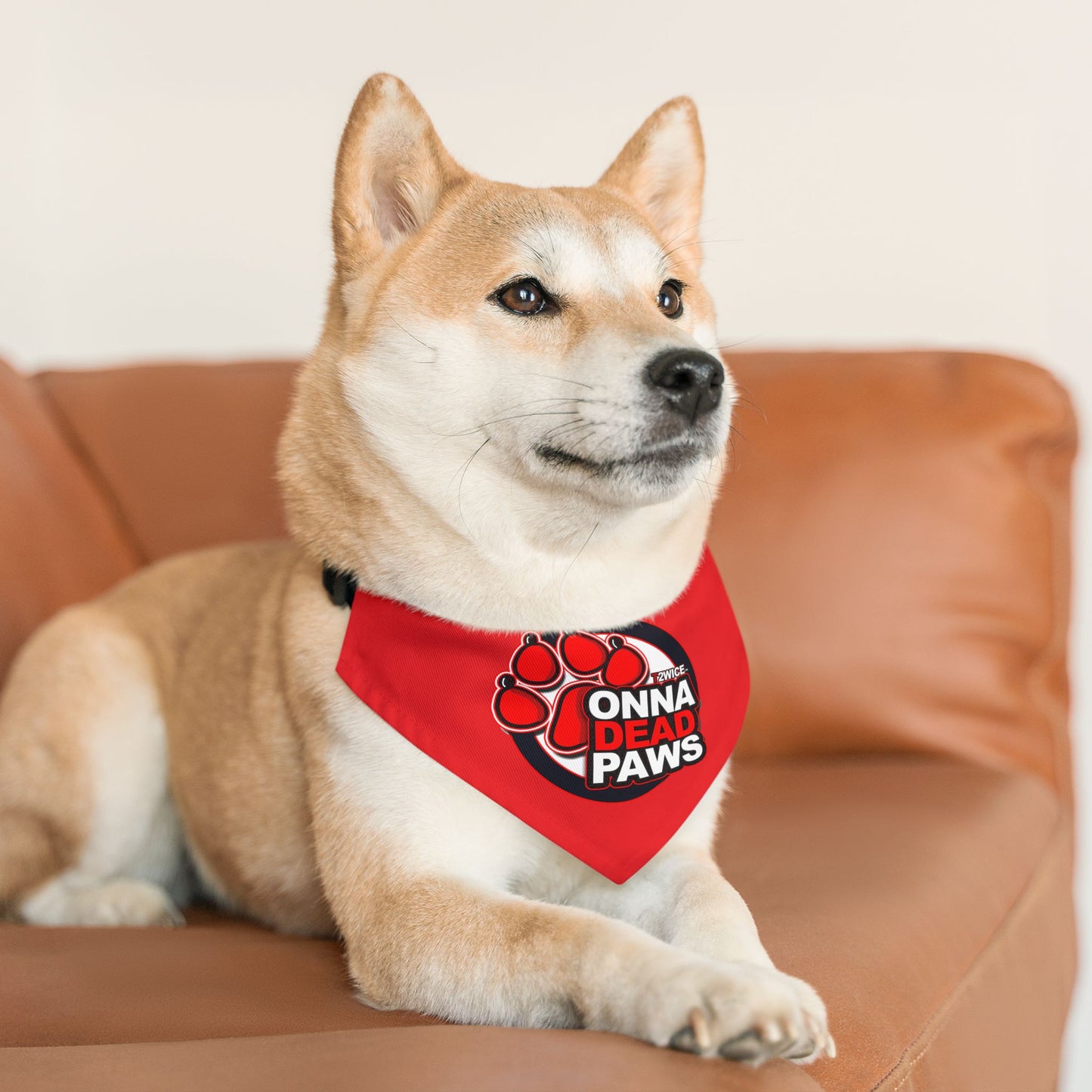 Dead Paws All Red Pet Bandana Collar