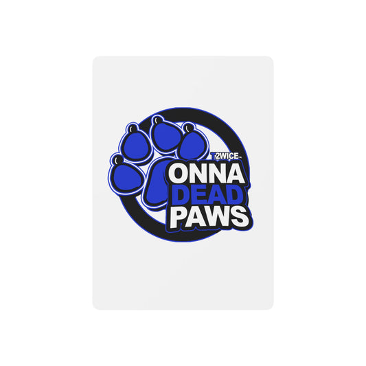Onna Dead Paws White and Blue  Playing Cards