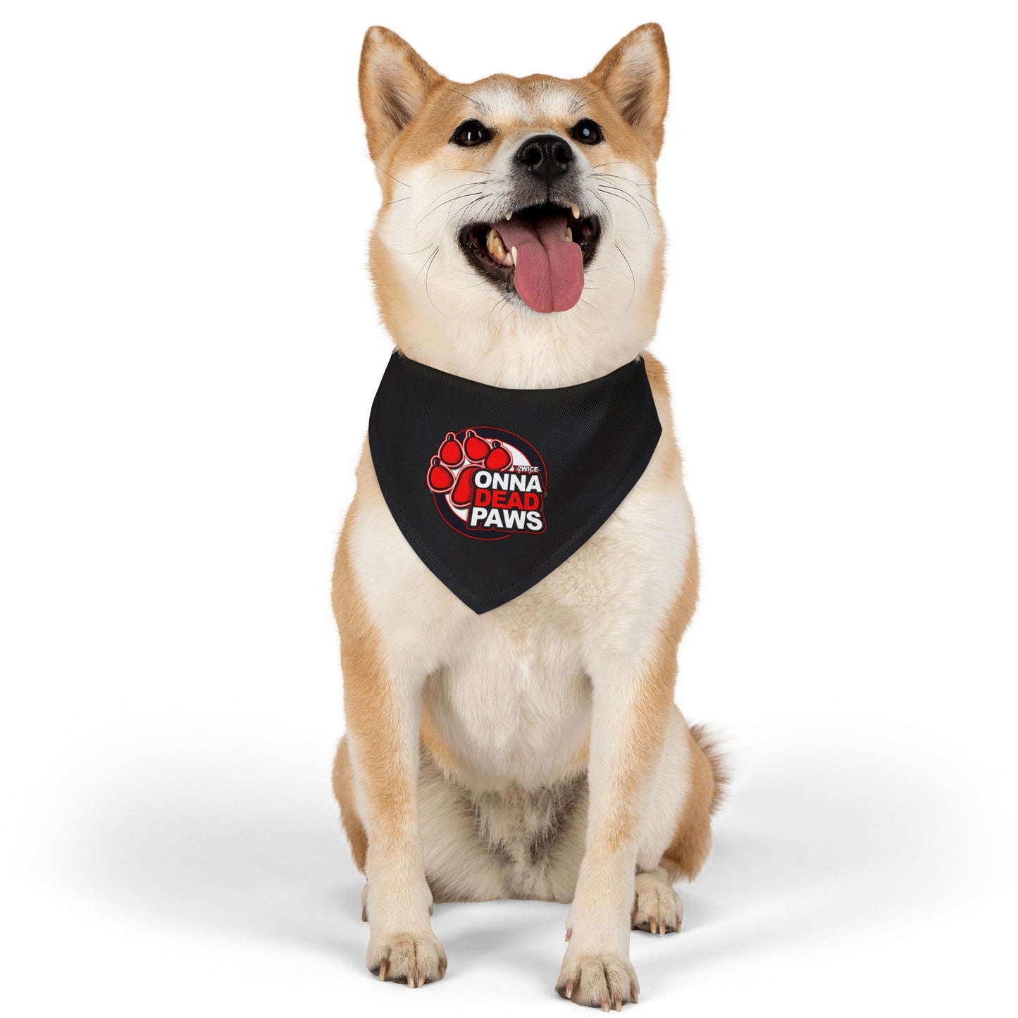 Dead Paws Black and Red Pet Bandana Collar